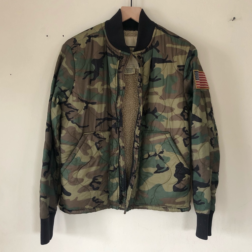 Ralph Lauren Shearling Camo Bomber Jacket